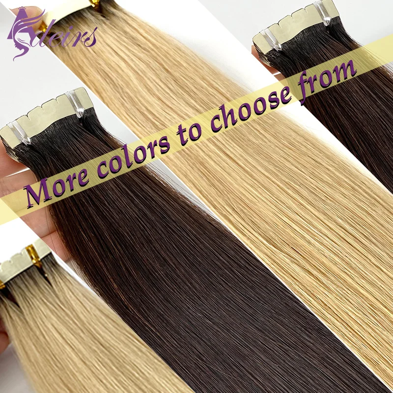 Mini Tape In Human Hair Extensions Real Natural Hair Extensions Black Brown Invisible End thickening