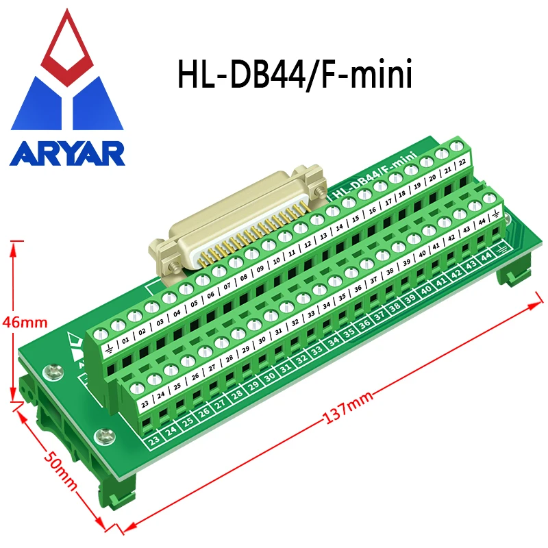 Sub Panel Db25 Breakout Board DIN Rail Mount D-SUB Male-Female ...