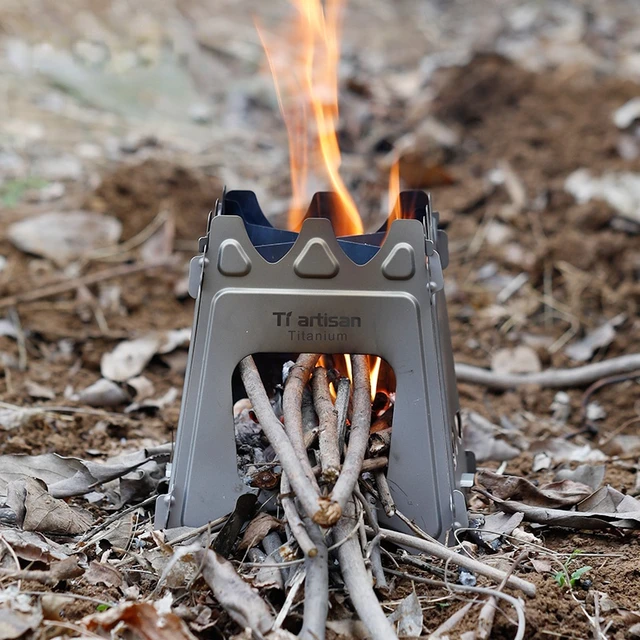 Outdoor Pure Titanium Wood Stove Portable Simple Camping Barbecue Windproof  Heating Ultra-light Small Wood Stove Outing Tool - Outdoor Stove u0026  Accessories - AliExpress
