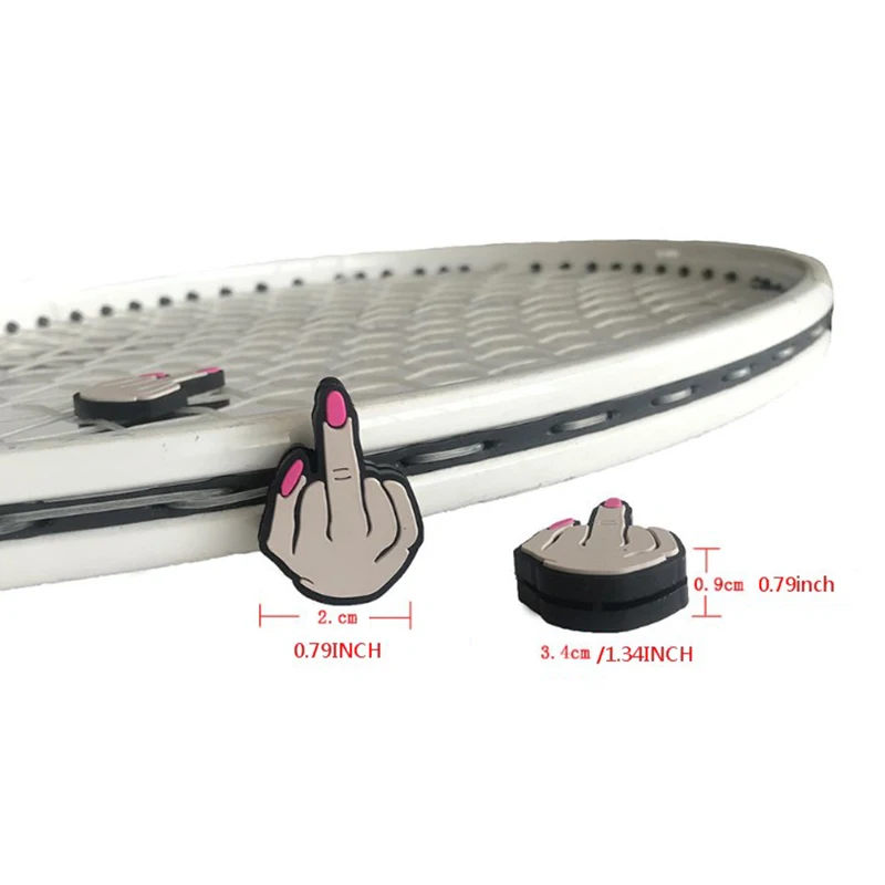 Middle Finger Tennis Racket Vibration Dampener Shock Absorbing Silicon