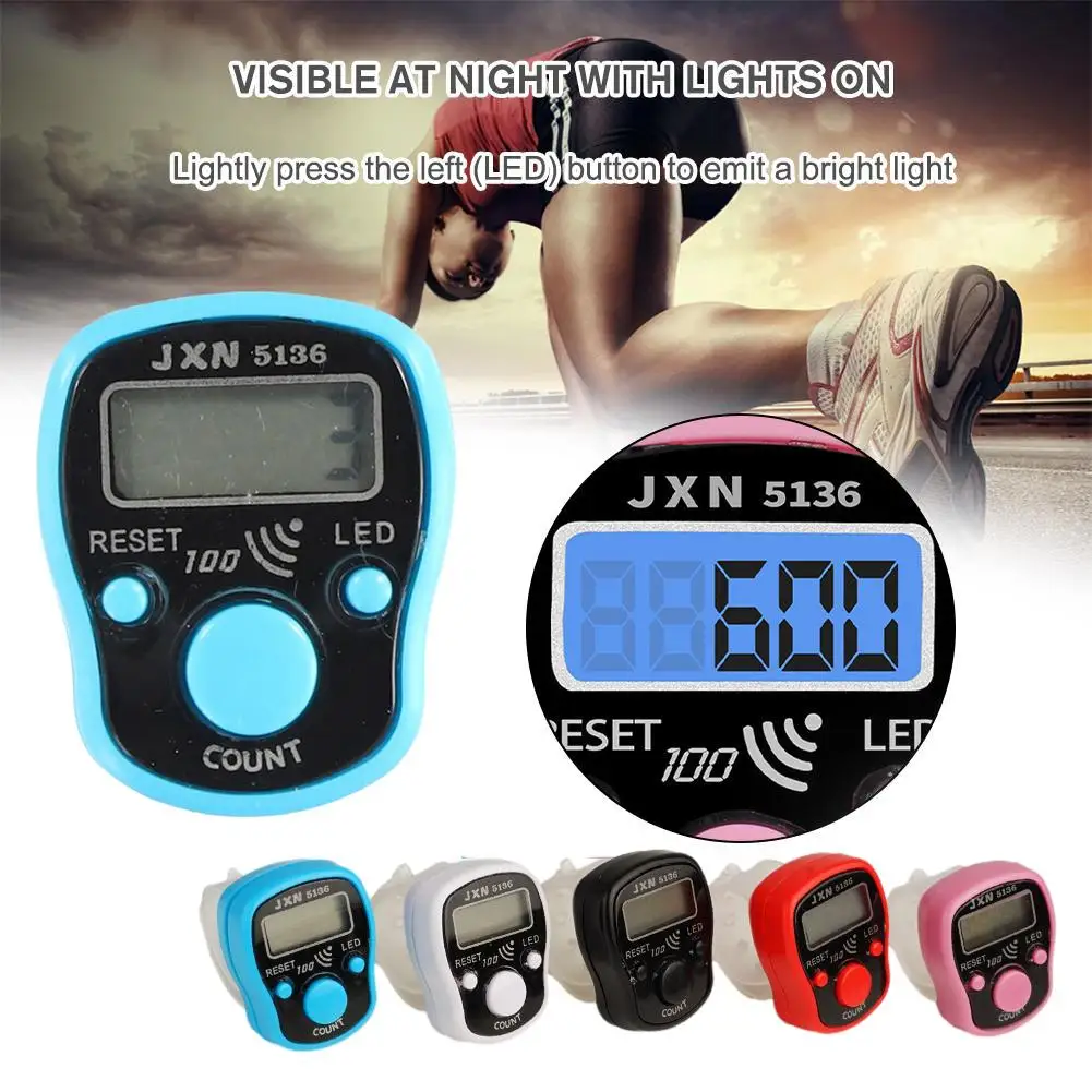 Finger Counter Digital Electronic Tally Counter Backlit Stitch Knitting Counter Lcd Marker Mini Weave Finger Electronic Sew U5t9