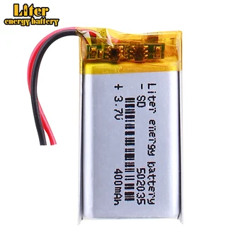 Batteria al Litio Polimero LITer Energy 3.7V 052035 502035 400mAh Speciale per Penne MP3, Registrazione e Lettura
