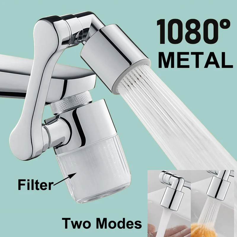 NewKitchenFaucetExtenderwithFilter2ModesMetalUniversalSwivel