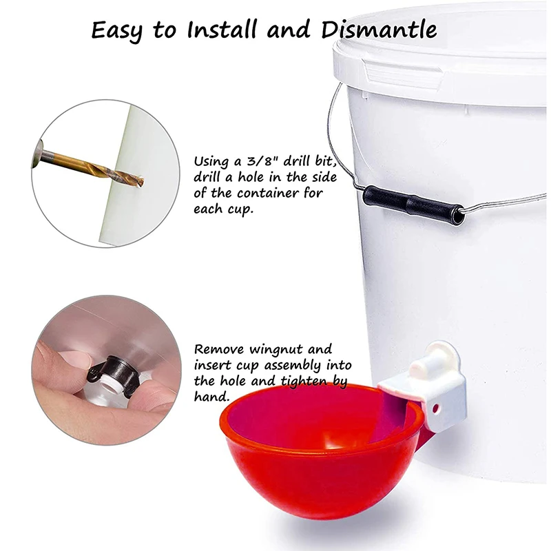 5 Pcs Chicken Drinker Automatic Poultry Drinker Bowls For Birds Poultry poultry drinking cups poultry water dispenser animal drinking bowl poultry waterer