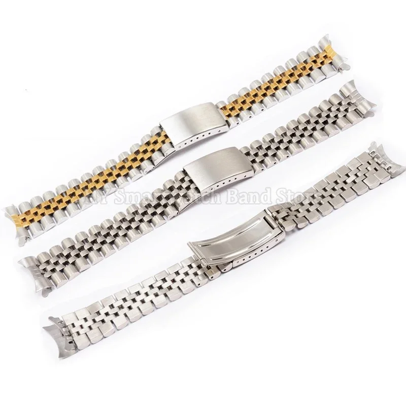 Premium Solid Stainless Steel Luxury Watch Bracelet with Jubilee Curved Design