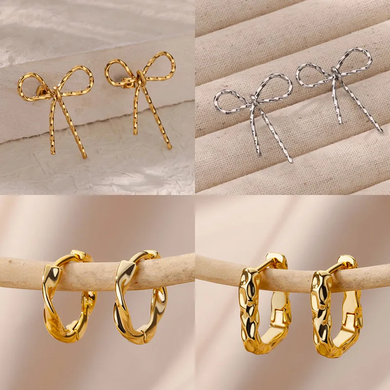 Mode Schmetterling Ohrringe Für Frauen Gold Farbe Edelstahl Fliege Ohrring Weihnachten Hochzeit Schmuck Geschenk