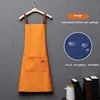 Customized Embroidery Print Logo Signature Waterproof Kitchen Aprons Home Chef Baking Clothes With Pockets Adult Bib Waist Bag 3