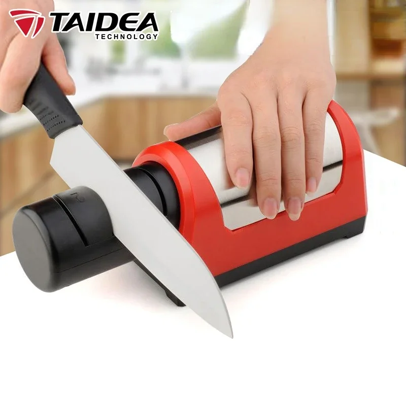 Afilador de Cuchillos Eléctrico TAIDEA Dimaond, Sistema de Afilado Profesional de Dos Etapas, Piedra de Afilar de Cerámica para Cuchillos de Cocina