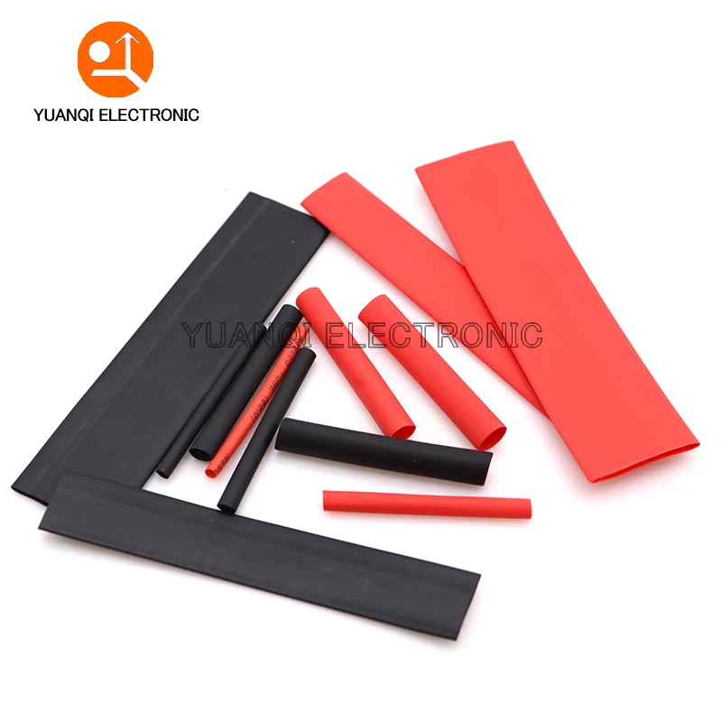 127pcs Heat Shrink Tube Wires Shrinking Wrap Tubing Wire Connect Cover Protection Cable Red Black Waterproof Shrinkable 2:1