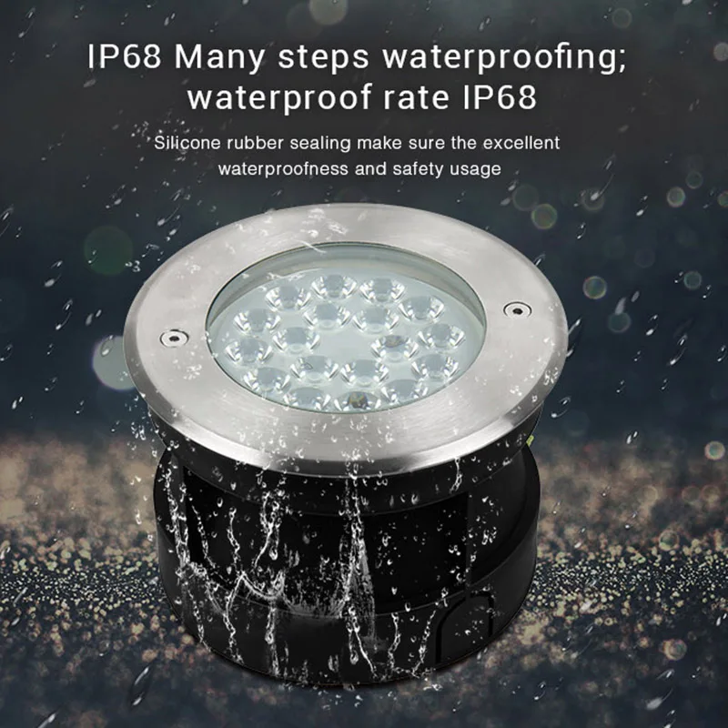 

Miboxer 9W RGBCCT LED Underground Light Lamp LoRa 433MHz Waterproof IP68 Outdoor Lamp 433MHz Remote control AC12V/DC12~24V