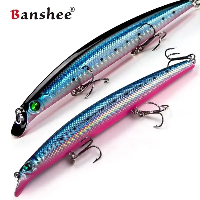 

Minnow Wobbler Lure Jerkbait Short Bill Minnow Pike Perch Artificial Bait Fishing Lure Set Banshee Lures Floating 140mm/16g