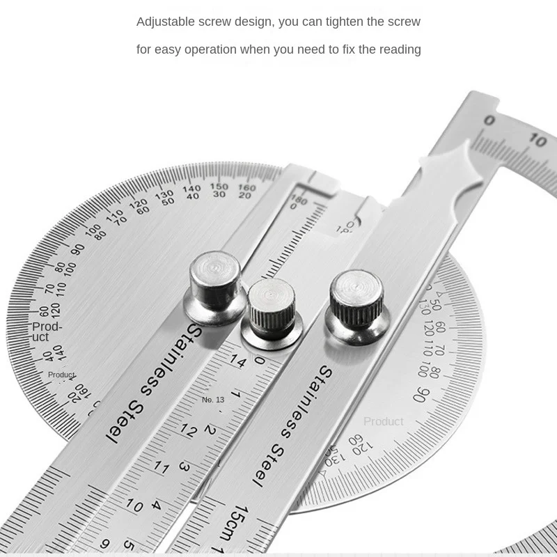 Stainless Steel 180 Degree Angle Protractor Metal Angle Ruler professional Meter Ruler Gauge Finder Goniometer Conveyor Tool