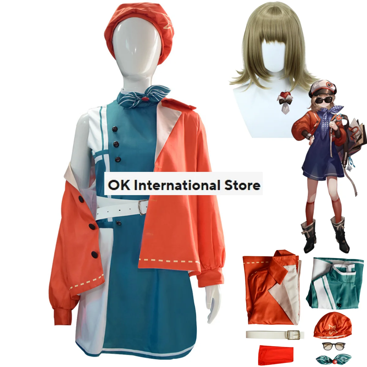 

Костюм для косплея Святого Павлова из парика, красное пальто