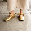 Women Square Toe Flats  Simple Style Daily Shoes Lady Shoes Spring Autumn Flats Gold Mule Slip On Women Basic  Loafers 5