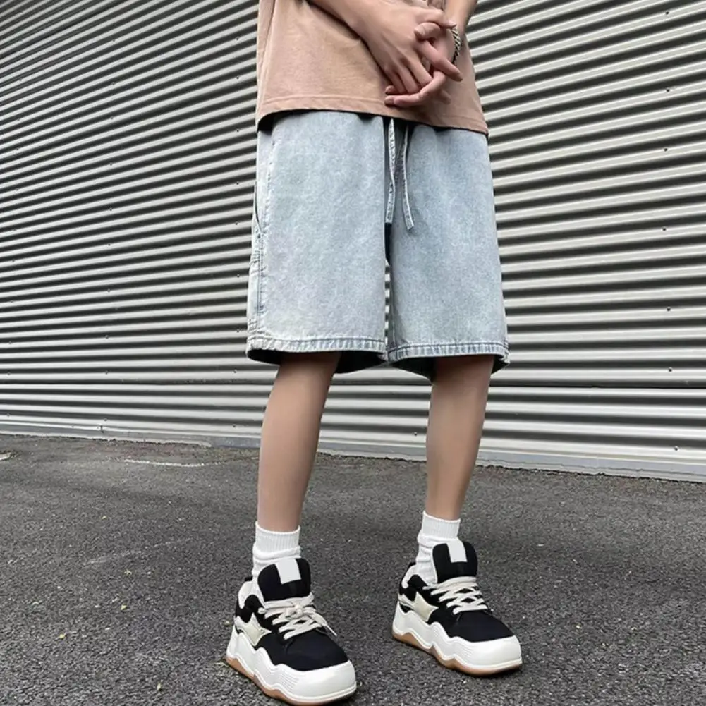 Men's Denim Shorts Jorts Pants Baggy High Blue Streetwear Hip Hop Korean Fashion Kpop Oversize Summer Clothes Vintage Unisex