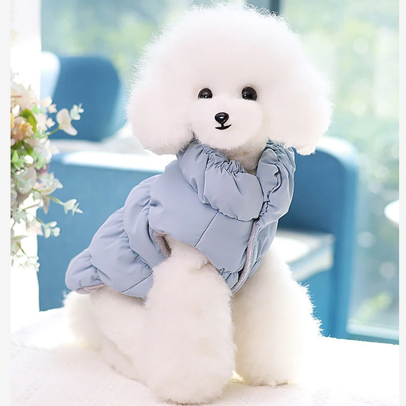 thumbnail image 1 of Ropa acolchada para cachorros y gatos con anillos en D, chaqueta cálida de invierno para perros pequeños, chaleco para chihuahua, abrigo para bulldog francés, trajes para yorkshire, 1 of 5