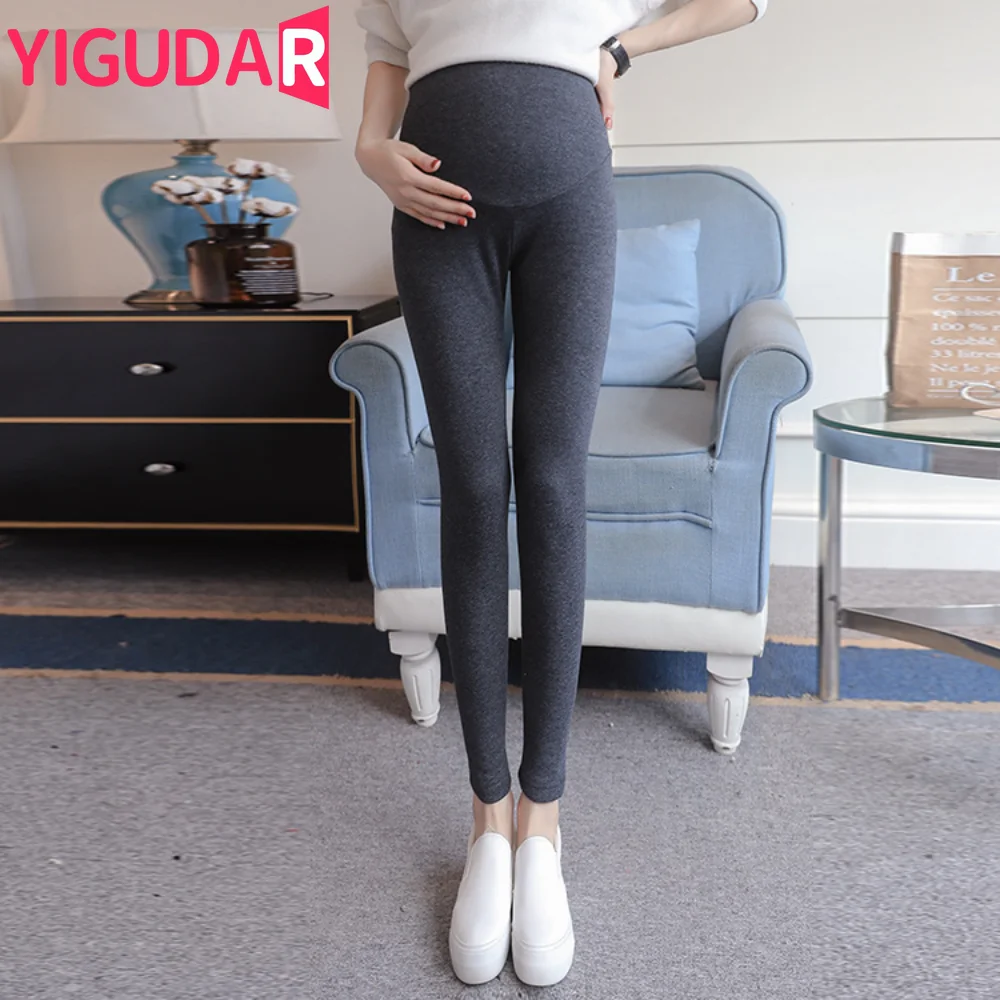 

2023 Autumn Winter Maternity Leggings Velvet Pants For Pregnant Women Warm Clothes Thickening Pregnancy Trousers Mother Clothing