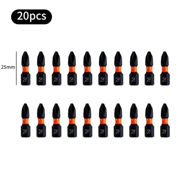 20-Piece Tungsten Steel Electric Screwdriver Set - Strong Magnetic Cross Head Bits for High Precision DIY & Professional Repair