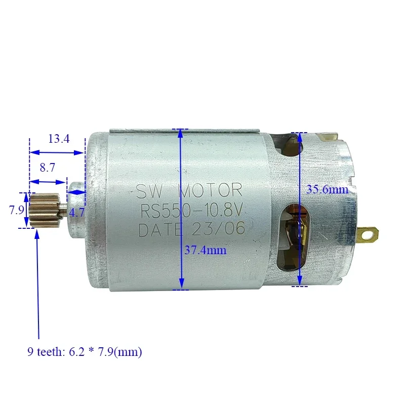 Moteur CC RS550 16 Dents 10,8 V/12 V/14,4 V/16,8 V/18 V/21 V