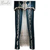 New Luxury Green Embroidered Velvet Curtains for Living Room Bedroom and Villa Blackout High-end Customized European Curtains 5