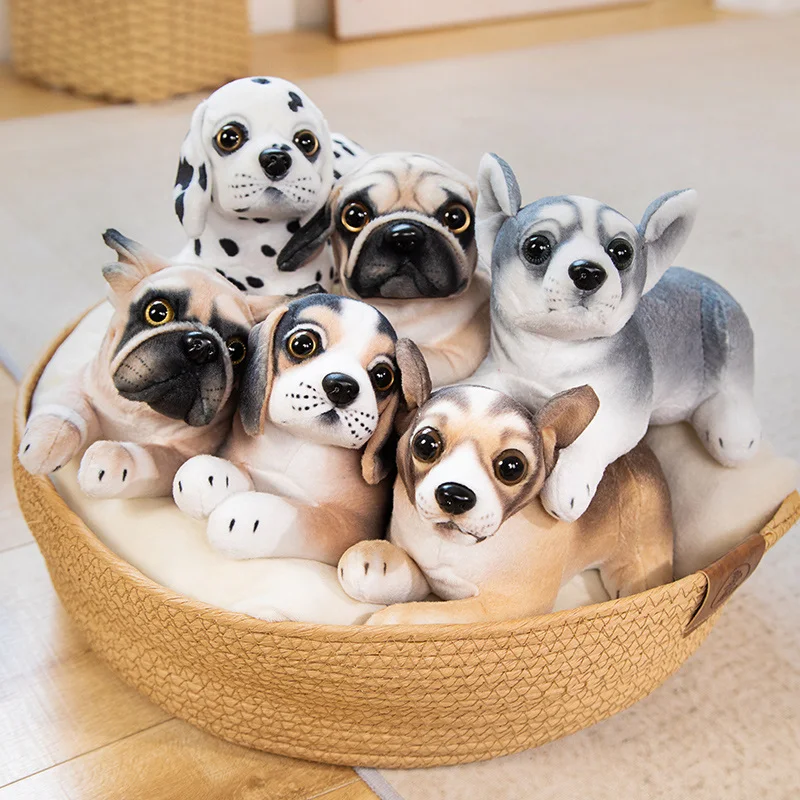 

Lifelike Dog Stuffed Toy Simulation Puppy Model Chihuahua Bulldog Pug Dalmatians Dog Beagle Husky Soft Plush Doll Home Decor