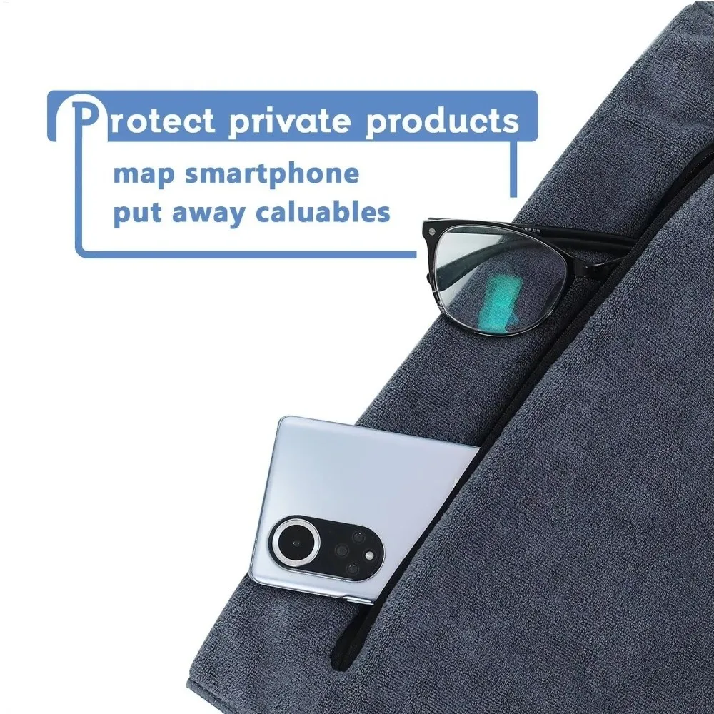 Ultra-Soft Microfiber Fitness Towel with Zipper Pocket and Non-Slip Yoga Mat Cover