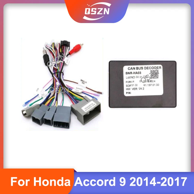 

Can-шина адаптер декодер для Honda Accord 9 2014-2017 с 16-контактным кабелем питания Android автомобильное радио стерео