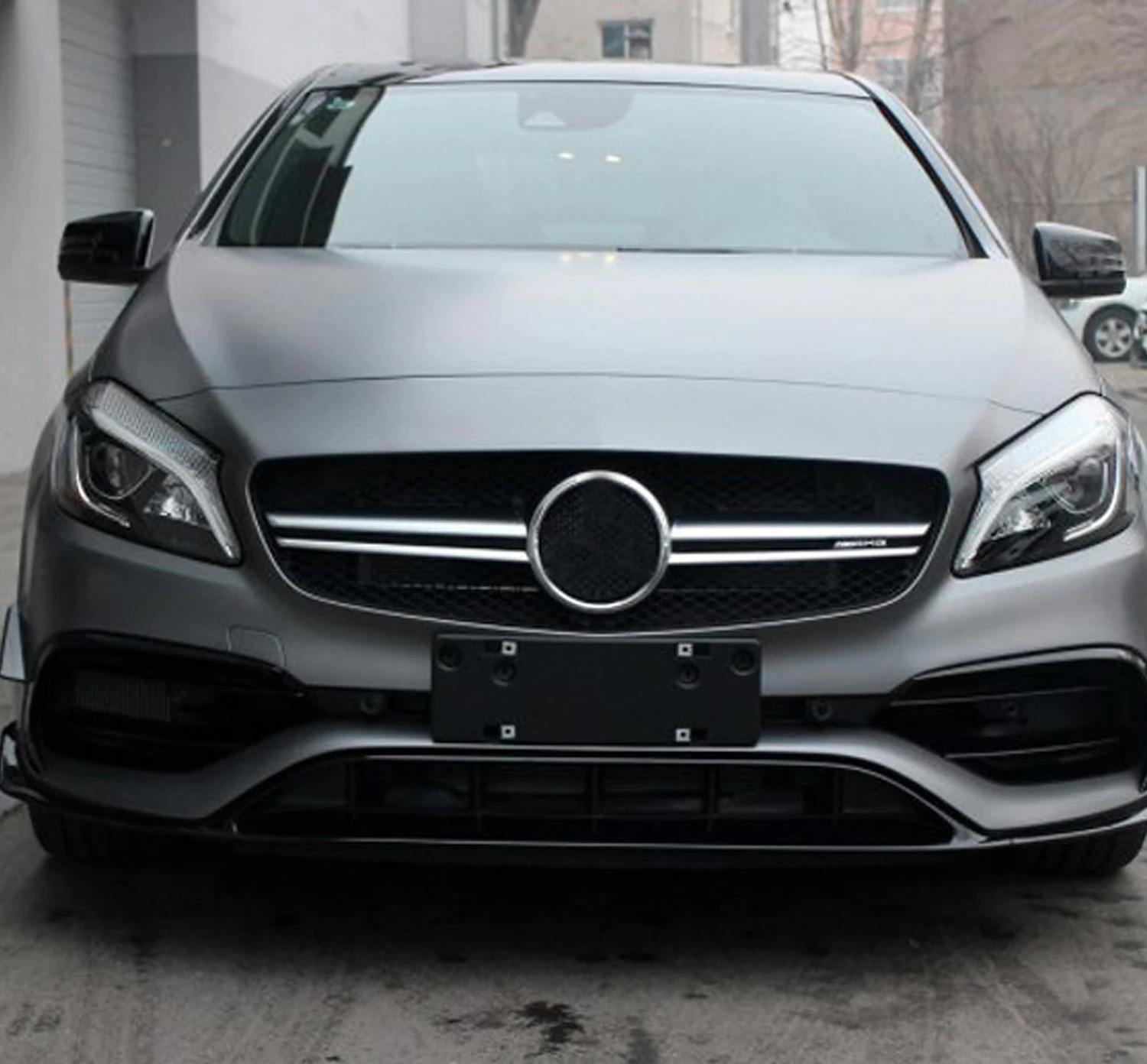 W176 ABS Front Lip Spoiler Splitters Canards Car Styling Bumper Trims Decoration For Benz A Class A200 A250 A45 AMG