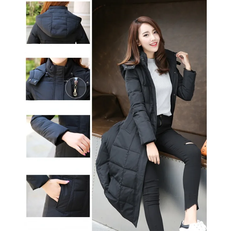 New Women Down Jacket Winter Coat Female Warm Thick Parkas Loose Large Size Extended Version Outwear Fashion Hooded Overcoat
