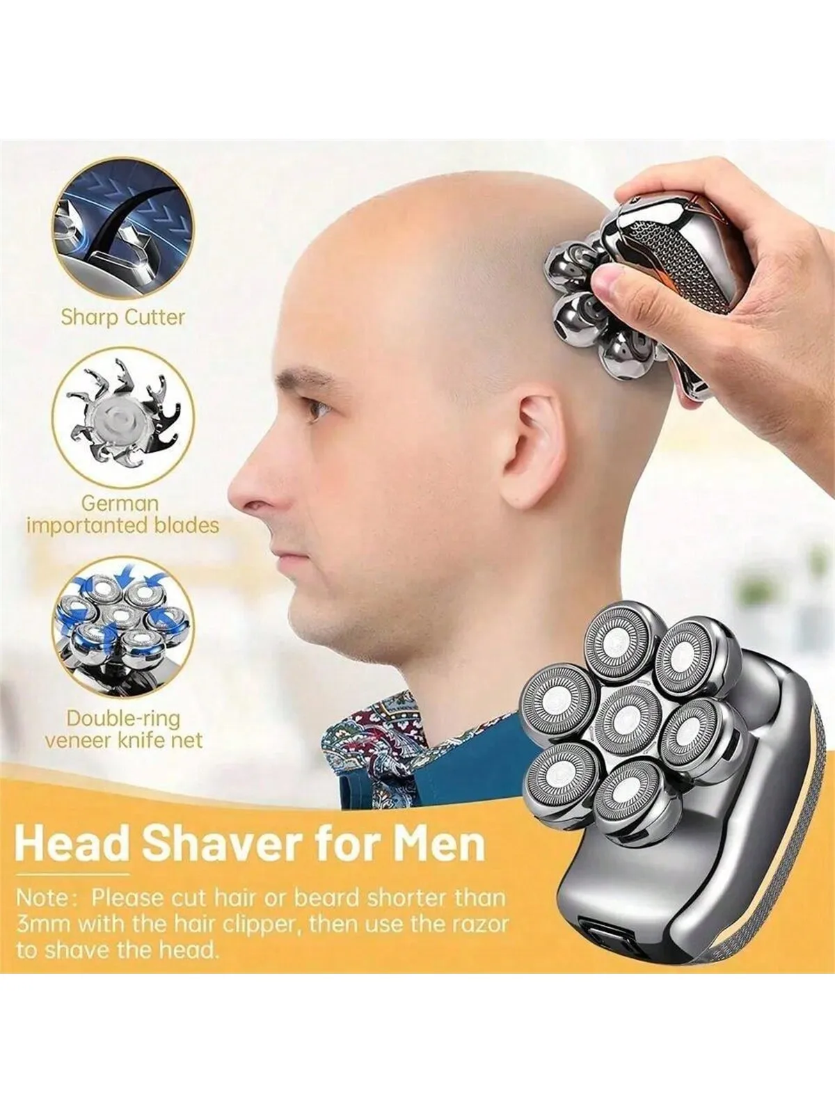 Rechargeable Electric Shaver Razor For Men Close Bald Head