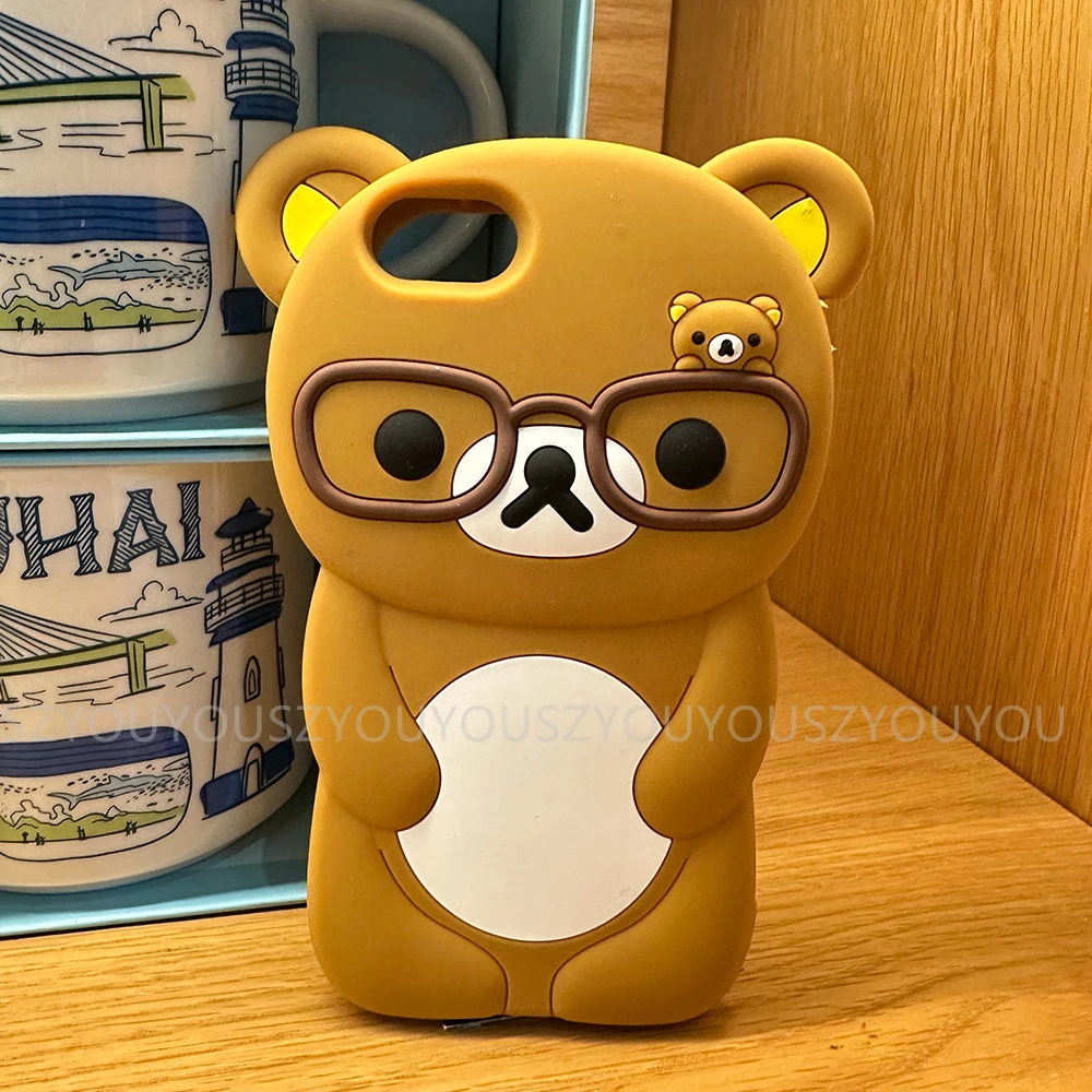 For IPhone 17 Pro 4 4S 5 5S 6 16 Pro Max 15 14 Plus 13 12 11 7 8 SE Rilakkuma Bear Chocolate Cartoon Soft Silicon Phone Case_voghion.com