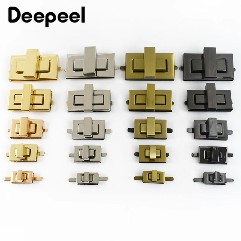 Deepeel 금속 잠금 버클 가방, 회전 트위스트 잠금 걸쇠, 핸드백 지갑 장식 클로저 버클, 가방 래치, DIY 액세서리, 2 개 이미지 4