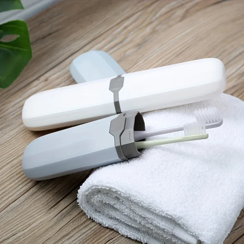 1pc Multifunctional Portable Travel Toothbrush Storage Container Box Toothbrush Carrying Box Trip Home School Business Camp