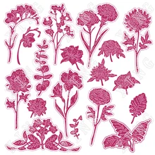 

2022 Midi Arrangement Flowers Patterns Background Cutting Dies Diy Paper Greeting Card Scrapbooking Decoration Embossing Molds