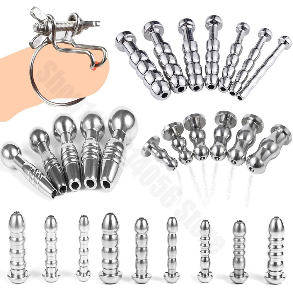 Silicone Urethral Dilator Urethral Dilator 31 Style Stainless Steel Hollow Urethral Catheter Dilator Gay Horse Eye Stimulate Sex Toy 18+ Men Penis Plug Insert Urethra Bead
