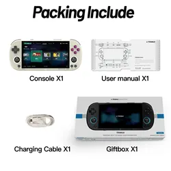 Enhanced Handheld Game Console with IPS Screen & RGB Lighting - 64G(10K Games) (Retro Grey)