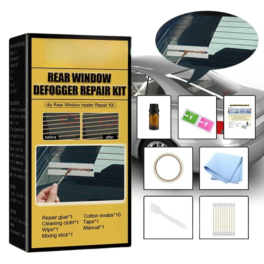 Car Rear Window Defogger Repair Kit DIY Quick Repair Scratched Broken Defroster Fix Heater Glass Lines Defroster Grid