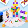 Magic Cube Puzzle Building Blocks Kindergarten Educational Color Recognition DIY Building Blocks Toys Gifts With Changing Colors 4