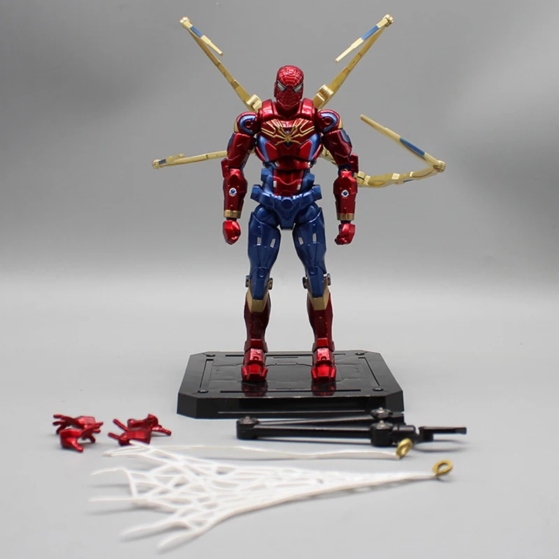

Iron Spiderman Action Figure ML Legends Spider Man Figuras Toys Movie 16cm Movable Model PVC Doll Ornaments Gift for Children