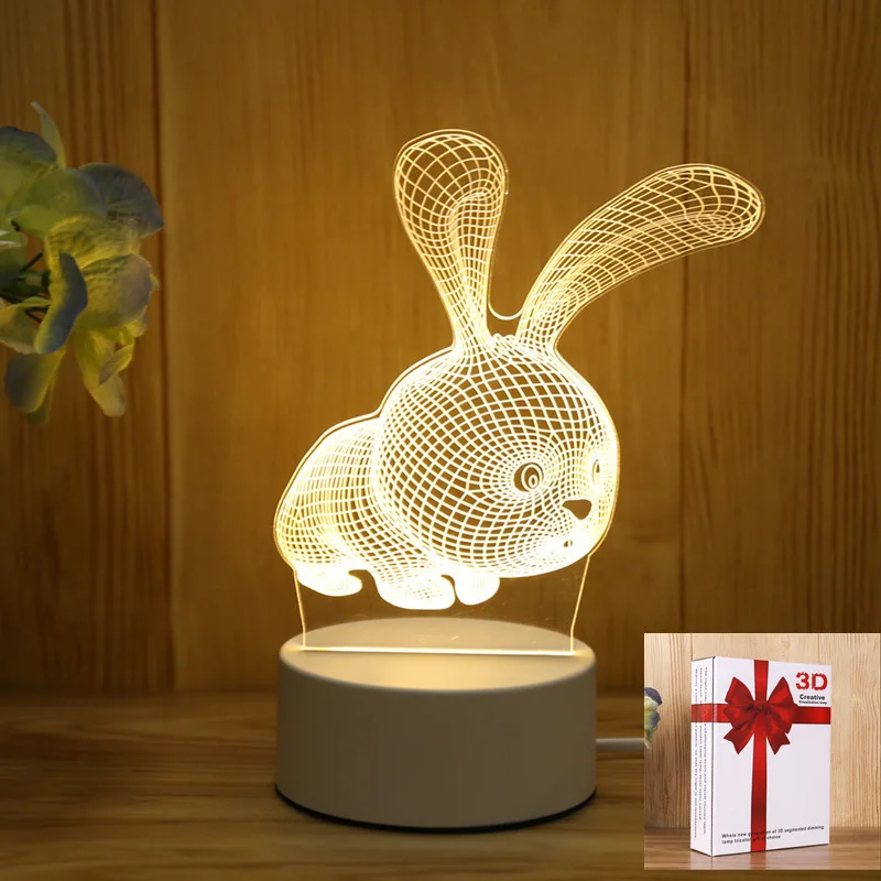 Romantické láska 3D akryl LED lampa pro domácí dětské noc lehký stůl lampa narozeniny večírek dekorace valentine's den u postele lampa