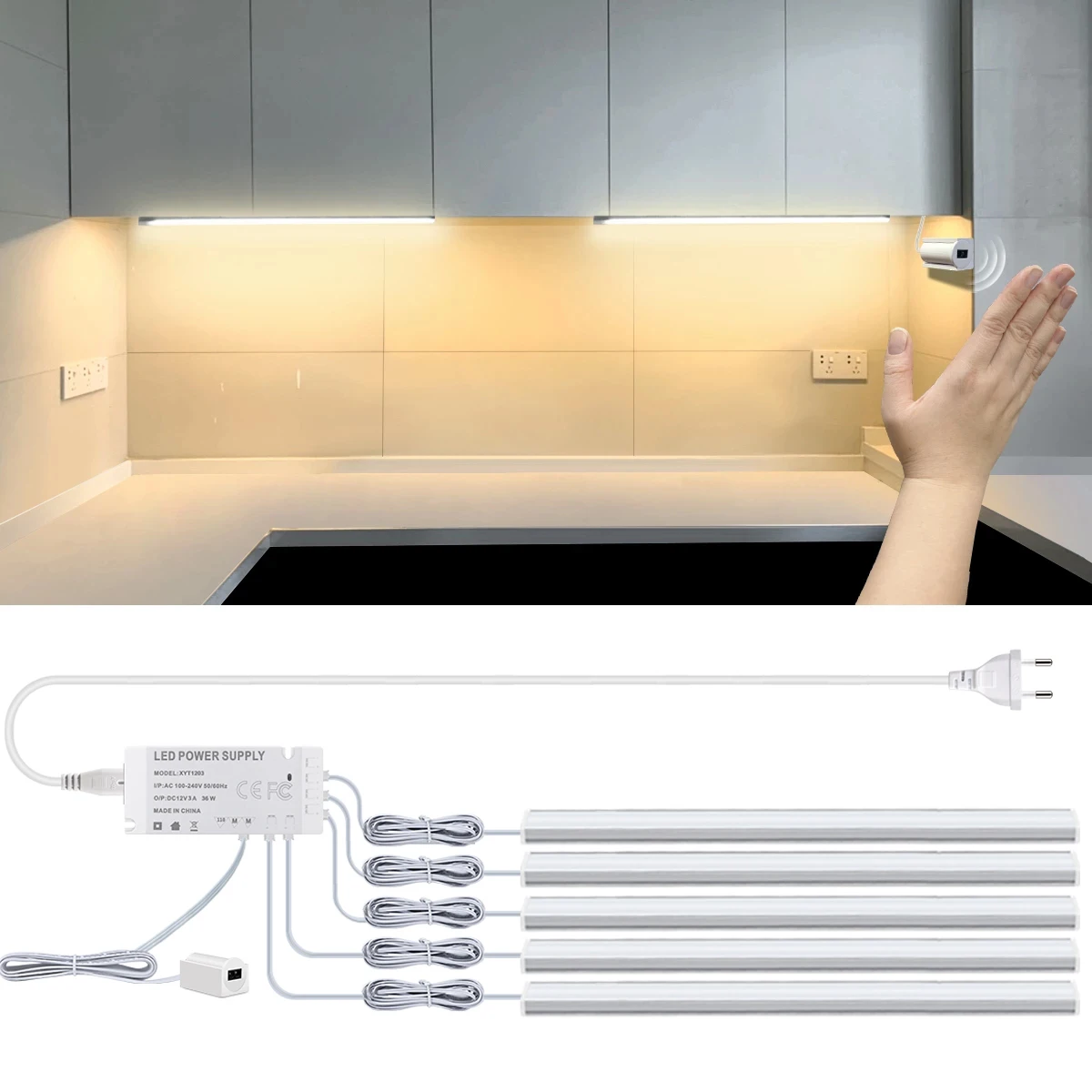 1/2/3/4/5/6PCS 50CM Bar Night Light Led Light Under Light Hand