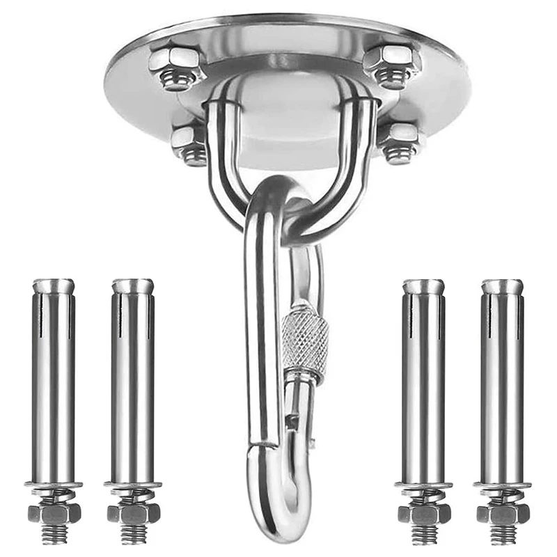 Kit 2 Staffe Di Ancoraggio Per Sospensione In Acciaio - Portata 250kg Con Viti Per Soffitto, Ideali Per Amaca, Yoga, Sacco Da Boxe