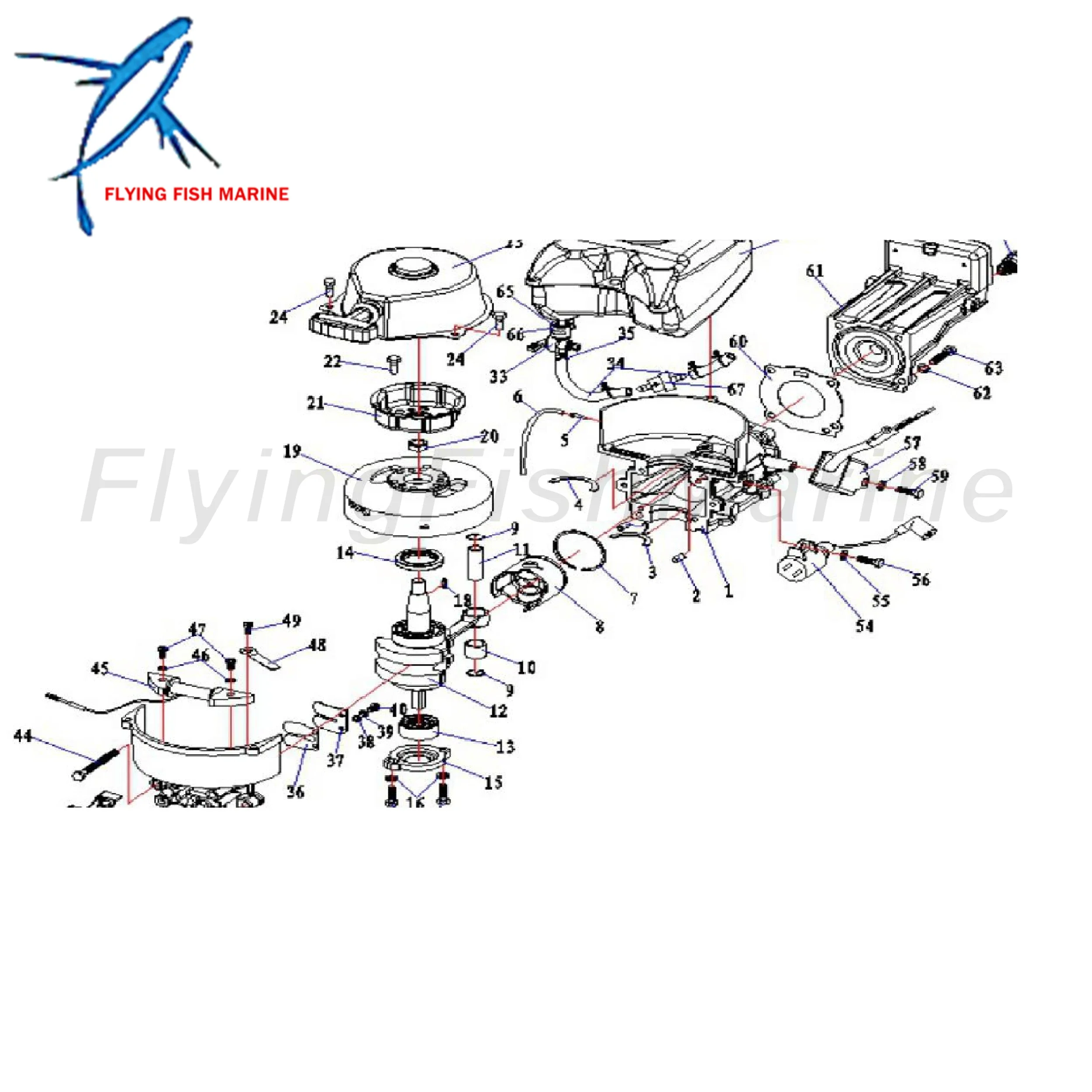 Outboard Engine 823033 Ignition Coil for Mercury Quicksilver Boat Motor 2.5HP 3HP 3.3HP
