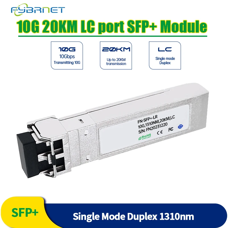 

Одномодовый LC-коннектор 10G, модуль 1310 нм, 10 км, дуплексный трансивер, подключаемый SFP + модуль до 20 км для волоконного переключателя Cisco/H3C