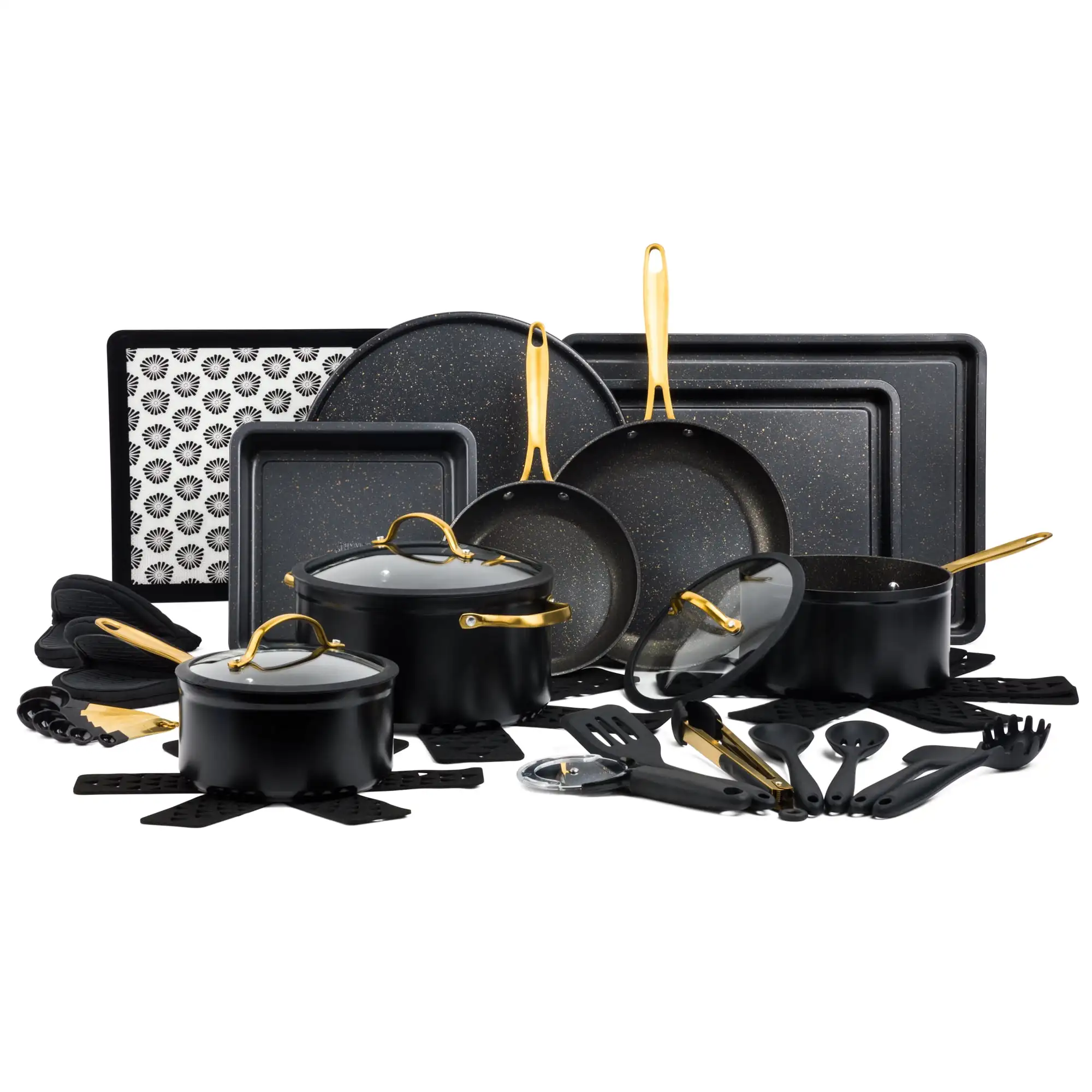 

32-Piece Cookware & Bakeware Non-Stick Set, Black