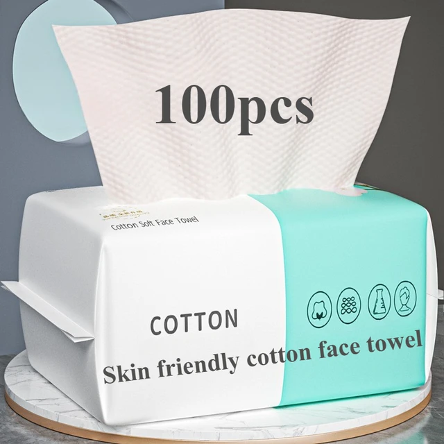 Reusable thickened face towel One pack of 50/100 Pcs per pack Travel cleanser wet dry makeup remover cotton soft fabric Useful