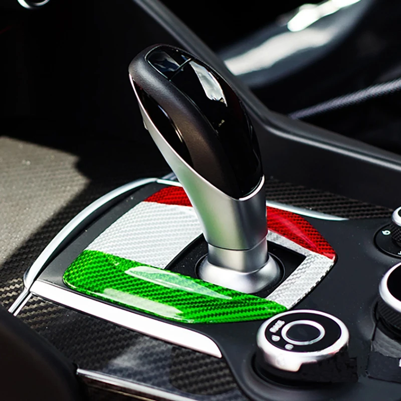 Autocollant Fibre Carbone Pour Levier De Vitesse Alfa Romeo Giulia (2016-2023) & Stelvio (2017-2023)