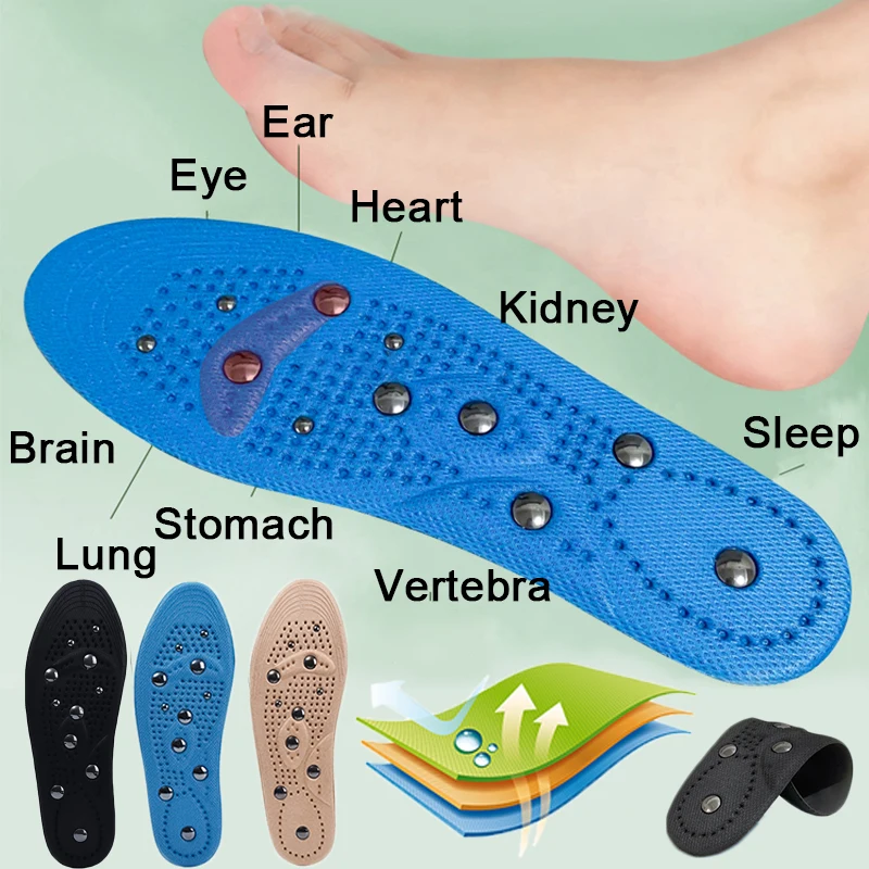 

Magnetic Therapy Insoles For Shoes Foot Acupressure Massage Insole Soft Memory Cotton Point Therapy Feet Detox Insert Shoe Pads