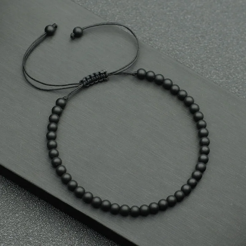 Macrame Lava Bead Adjustable Bracelet for Men and Women