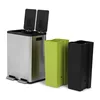 SIMPLI-MAGIC 60 Liter / 16 Gallon Rectangular Hands-Free Dual Compartment Recycling Kitchen Step Trash Can with Soft-Close Lid 4